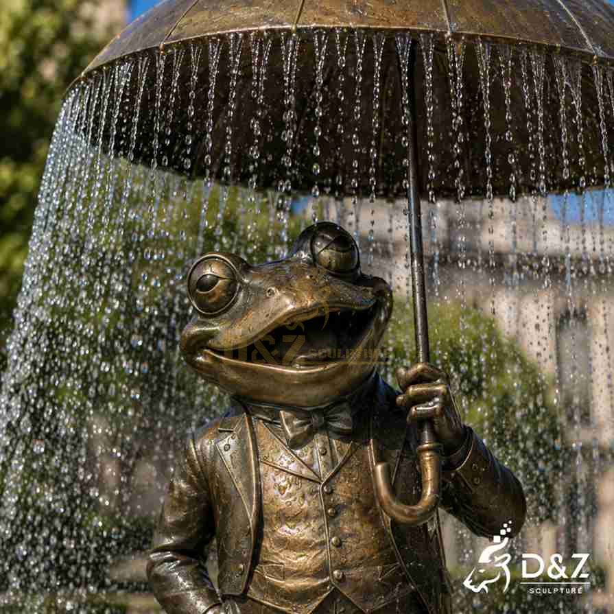 Bronze Frog Water Fountain 6