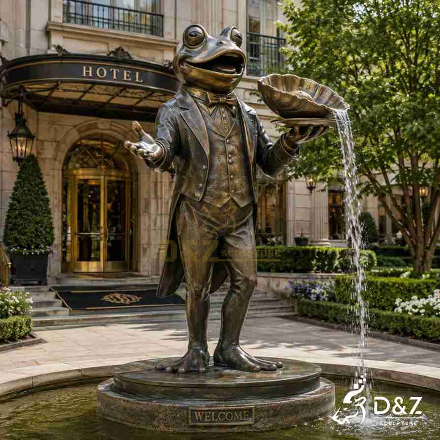 Bronze Frog Water Fountain 11