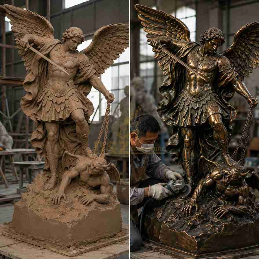 Bronze Archangel Michael Statue 7