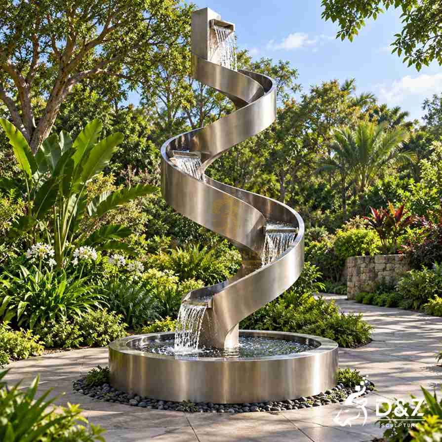 Garden Circle Stainless Steel Fountain Sculpture For Decoration Garden Circle Stainless Steel Fountain Sculpture For Decoration