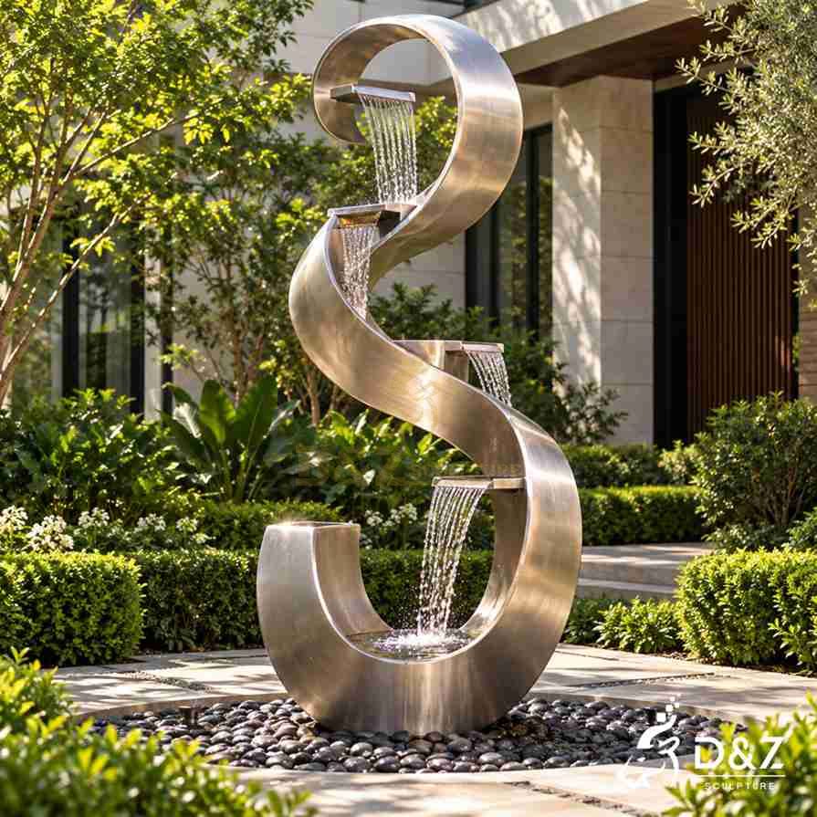 Garden Circle Stainless Steel Fountain Sculpture For Decoration Garden Circle Stainless Steel Fountain Sculpture For Decoration